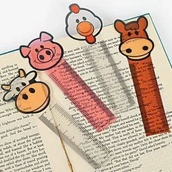 Image of MunchieMoosKids Pack of 12 Farm Ruler Bookmarks Great Party Loot Bag Fillers