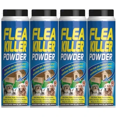 Image of YSAMAX Flea Killer Powder, Crawling Insect Killer, Indoor &amp; Outdoor Use, Kills Fleas, Ants, Cockroaches, Beetles and Other Insects, Easy to Long Lasting Protection 200g (4 Pcs)