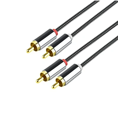 Image of Eono 2RCA Audio Cable, 3m Phono to Cable Male Hi Fi Lead Compatible With Speaker Amplifier DJ Controller Home Theater TV Soundbar