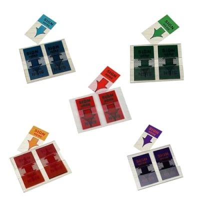 Image of 250Pieces Sign Here Stickers Easy to Post Tabs with Dispenser for Office School Annotating Books Reading