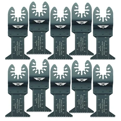 Image of 10 x 44mm TopsTools FA44J_10 Fast Fit Coarse Wood Cutting Blades Compatible with Dewalt Stanley Black and Decker Bosch Fein (Non StarLock) Makita Milwaukee Parkside Ryobi Worx Workzone Multitool