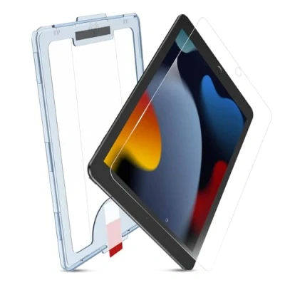 Image of MOBDIK Tempered Glass Screen Protector Compatible with iPad 9th / 8th 7th Generation 10.2 Inch (2021/2020 2019), Ultra Clear, Anti Scratch, Case Friendly, EZ Kit 1 Pack