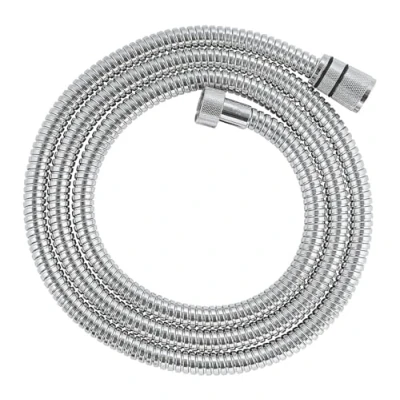 Image of GROHE VitalioFlex Metal Long Life TwistStop Shower Hose 1.75 m (Tensile Strength 50 kg, Pressure Resistance Up to 16 Bar, Heat 75C, Universal Connection G 1/2&quot; x 1/2&quot;), Chrome, 22100000