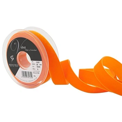 Image of Berisfords Velvet Ribbon, Orange, 10.2 x 3 cm