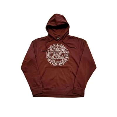 Image of Black Sabbath Hoodie Henry Pyramid Emblem Logo Official Unisex Brown Pullover M
