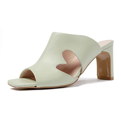 Image of L37 HANDMADE SHOES Women&#039;s Endless Summer Heeled Sandal, Green, 1 UK