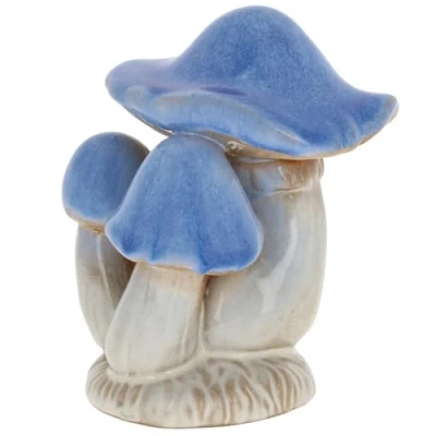 Image of Shudehill Giftware Pretty Mushroom Toadstool Pastel Ornament Pink, Green or Blue Neutral Designs Home Decoration (Blue Triple)