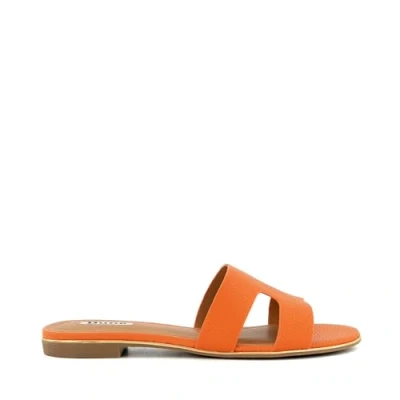 Image of Dune London Womens Ladies Loopers Smart Slider Sandals Orange Size UK 4