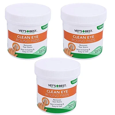 Image of AB Tools 300PK Dog Puppy Pet Eye Cleaning Round Pads Wipes Tear Stain Remover