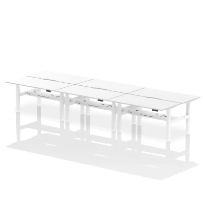 Image of Air B2B 1600x800 Adjustable 6P Bench Desk Scalloped White/White