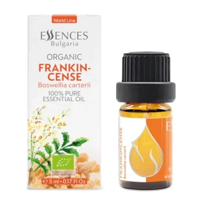 Image of Essences Bulgaria Organic Frankincense Essential Oil 5ml Boswellia Carterii 100% Pure and Natural Undiluted Therapeutic Grade for Aromatherapy with Diffuser or Air Purifier Body Massage