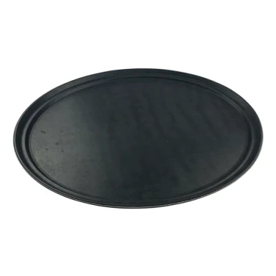 Image of 27 x 22 Inch Blk Plastic Oval Non Slip Tray