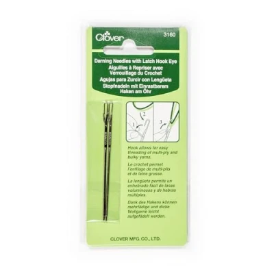Image of Clover Darning Needles with Latch Hook Eye, Other, Multicoloured, 2.02 x 8.35 14.7 cm