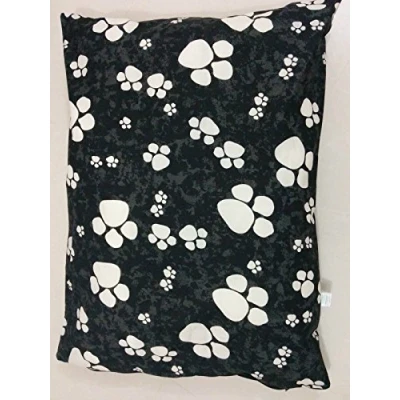 Image of AmigoZone Large and Extra Pet Dog Bed Zipped Removable &amp; Washable Complete Or Cover Only (Large Only, Black Paw)