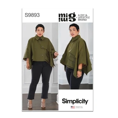 Image of SIMPLICITY SS9893A Misses&#039; Cape by Mimi G Style A (XS S M L XL XXL)