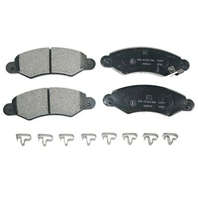Image of 5520083840000, 5520083840B00, 5581083E00, 5581083E00000, 5581083E002ND Brake pad set BLUE PRINT ADK84228 Front Axle with acoustic wear warning