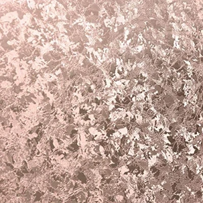 Image of Y�L Velvet Crush Metallic Rose Gold Wallpaper Shimmer Leaf Textured Vinyl