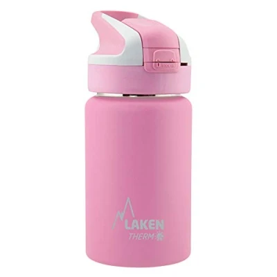 Image of Laken Summit Stainless Steel Thermal Bottle for Children, with Automatic Cap and Safety Closure, 350 ml, Pink