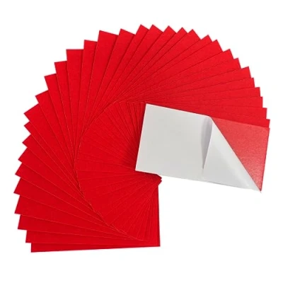 Image of Jtnohx Self Adhesive Felt Sheets, Red Adhesive, 33 Pcs 10 x 20cm Sticky Back for Crafts DIY Sewing School Projects Decoration