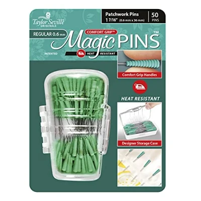 Image of Taylor Seville Originals Patchwork Magic Pins, Metal, Green, 0.6 x 36mm