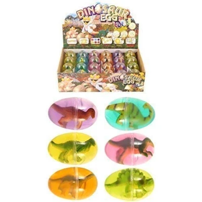 Image of Henbrandt Mini Dinosaur Eggs Box of 24 Bulk Wholesale Childrens Party Bag Favour Filler Fete Lucky Dip Prizes Toys