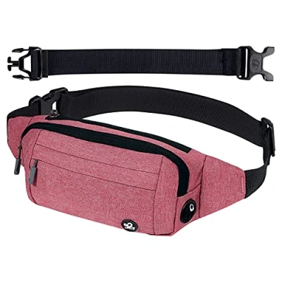 Image of Waterfly Bumbags Waist Fanny Pack Ladies Fashion Bum Bag with Adjustable Belt for Sport Running Hiking Jogging Girls Women Men Light Red