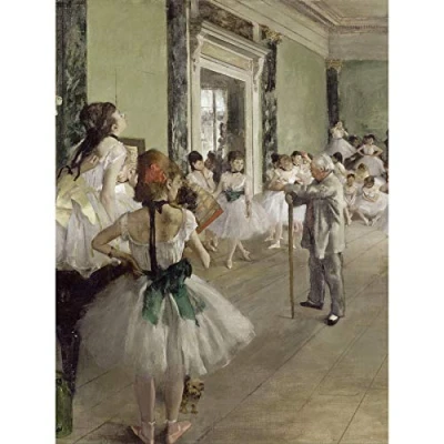 Image of Fine Art Prints Edgar Degas The Ballet Class Large Wall Print Canvas Premium Poster Mural, 18 x 24 inches