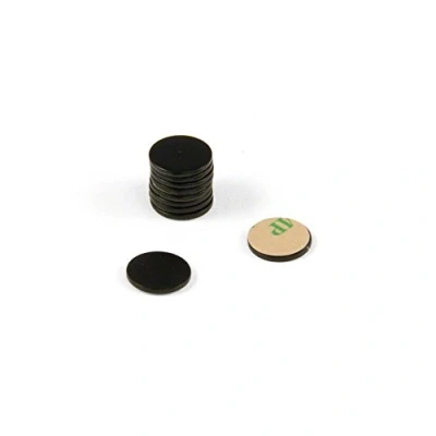 Image of Black Painted Mild Steel Disc with 3M Self Adhesive for Arts, Crafts, Model Making, DIY and Hobbies 10mm dia x 1mm thick Pack of 10