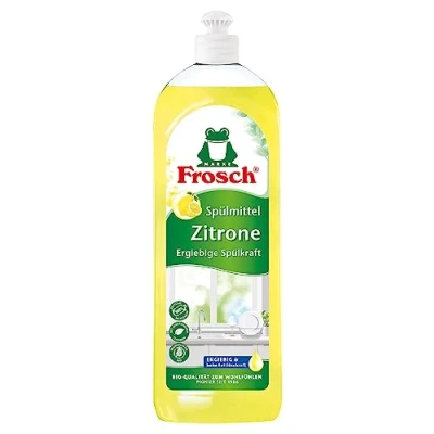 Image of Frosch Lemon Washing Up Liquid, Hand Dishwashing Strong Against Grease, 750 ml, Pack of 1 (1 x ml)
