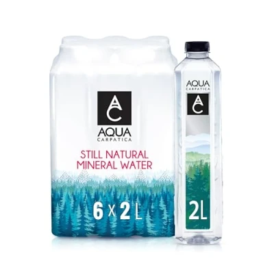 Image of AQUA Carpatica 2L x 6 Pure Natural Still Mineral Water Pack Bottled Water, Virtually Nitrate Free, Low Sodium, Naturally Alkaline, Electrolytes, Premium Multipack 100% Recyclable