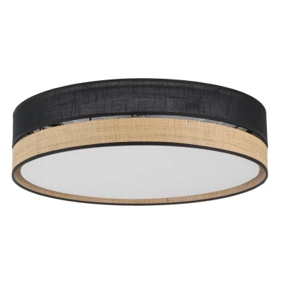 Image of Paglia Cylindrical Ceiling Light Black/Straw 4xE27