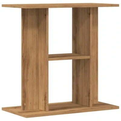 Image of vidaXL aquarium stand/fish tank table artisan oak engineered wood 3 tier storage, 60x30x60 cm, living/bedroom/office display furniture