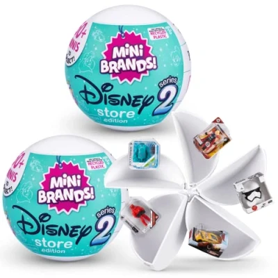 Image of Mini Brands 77399 5 Surprise Disney Store Serie 2 Überraschungskapsel (2er Pack), Mickey Mystery Collectible Toy, Capsules
