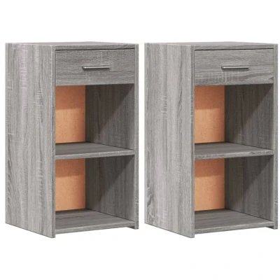 Image of vidaXL Bedside Cabinets 2 pcs Grey Sonoma 35x34x65 cm Engineered Wood