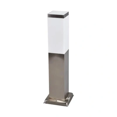Image of Outdoor Lights &#039;Kristof&#039; (Modern) in Silver Made of Stainless Steel (1 Light Source, E27) from Lindby Pillar Lights, Garden Light, Path Bollard lamp,