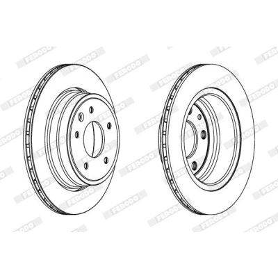 Image of DDF1004, DDF10041 Brake disc FERODO PREMIER DDF1004 305mm 20mm 5 120,7mm Vented Oiled JAGUAR: XK Coupe, XJ Saloon, Convertible