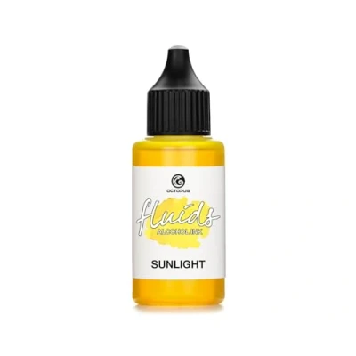 Image of Octopus 30ml Fluids Alcohol Ink SUNLIGHT for fluid art and resin, yellow