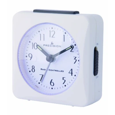 Image of PRECISION PREC0050 Radio Controlled Alarm Clock, White