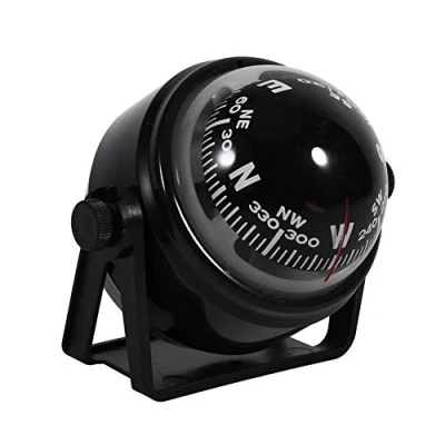 Image of EBTOOLS Multi Purpose Compass ABS Sea Marine Bracket Mount Voyager Outside Replacement for Boat Caravan Truck Watercraft(Black)