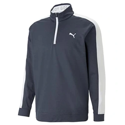 Image of Puma Golf Mens Cloudspun T7 Sweater Navy Blazer Heather/White M