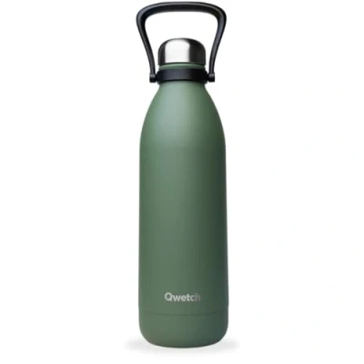 Image of QWETCH Isothermal Bottle Titan Granite Khaki 1,5L 48h Cold &amp; 16h Hot BPA Free, Waterproof Stainless Steel with Carrying Handle