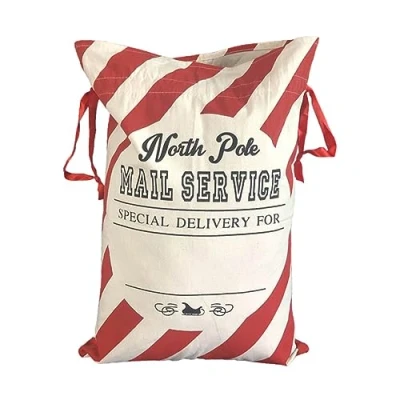 Image of Christmas Bags Extra Large Drawstring Canvas Santa Sack Wrapping Goody for Favor,