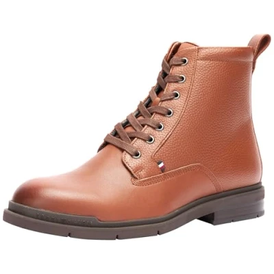 Image of Tommy Hilfiger FLEX WARM Check Laceup ankle boots, Men&#039;s, Size: 7, Winter cognac Leather