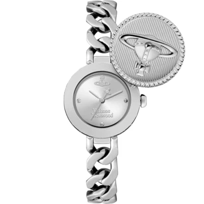 Image of Vivienne Westwood Silver Orb Button Round Watch