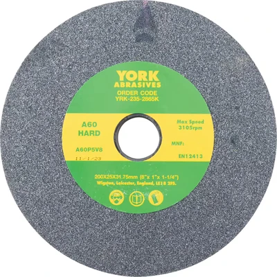 Image of York 200X25X31.75MM A60PV Hard Aluminium Oxide Bench Grinding Wheel