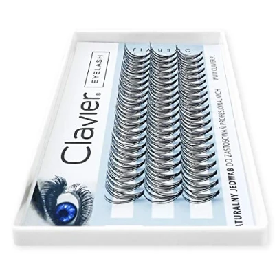 Image of Clavier Artificial lashes in tufts C Curl Classic 10 real silk eyelash Different lengths from 8 to 15 mm Natural looking, for a multidimensional effect