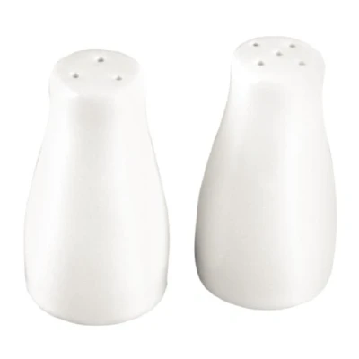 Image of Olympia White Ware Salt Shakers 90mm Porcelain Cruet Pot Kitchen Tableware 12pc
