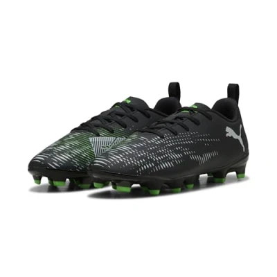 Image of PUMA Future 8 Play FG/AG JR Soccer Shoe, Black Silver Fluo Green, 13 UK