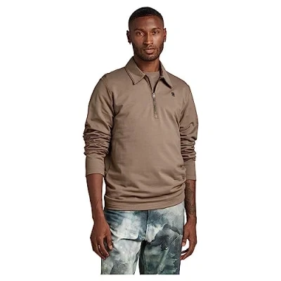 Image of G STAR RAW Men&#039;s Polo Half Zip Lightweight Sweater, Brown (deep walnut D23170 D136 B743), M