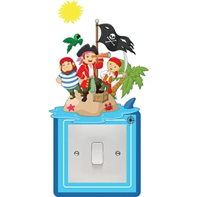 Image of Pirate Light Switch Surround Art Vinyl Wall Stickers Children&#039;s Bedroom
